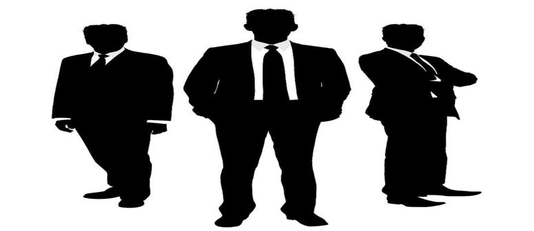 silhouette of businessmen in suit with tie